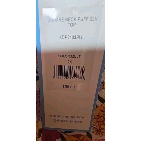 Draper James RSVP NWT Women's Floral Puff Sleeves Blouse Plus Size 2x NEW t3 - Picture 7 of 8